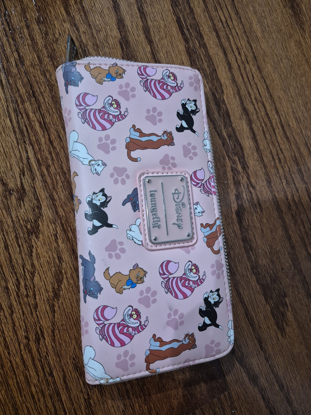 Disney Loungefly Pink Cheshire Cat & Aristocats Zip Wallet